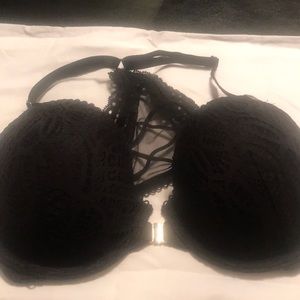 Victoria Secret front close Demi black lace bra